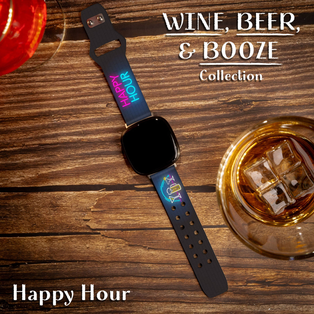 Wine, Beer, & Booze HD Fitbit Versa 3 & Sense 1 Watch Band