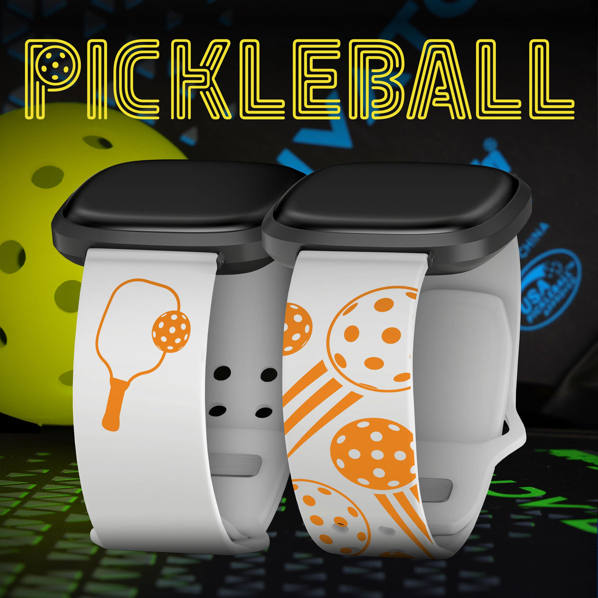 Pickleball Brights HD Fitbit Versa 3 & Sense 1 Watch Band