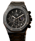 Black Stainless Steel Watch - ChronoLunar All Black by Dapper Watches