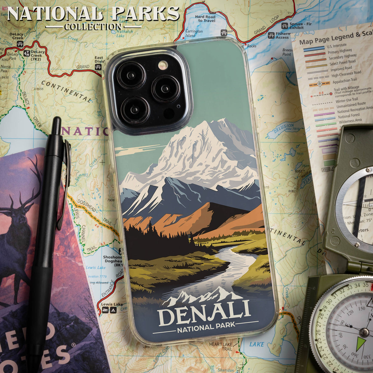 National Parks Denali HD Apple iPhone 15 Series Mag-Safe Phone Case