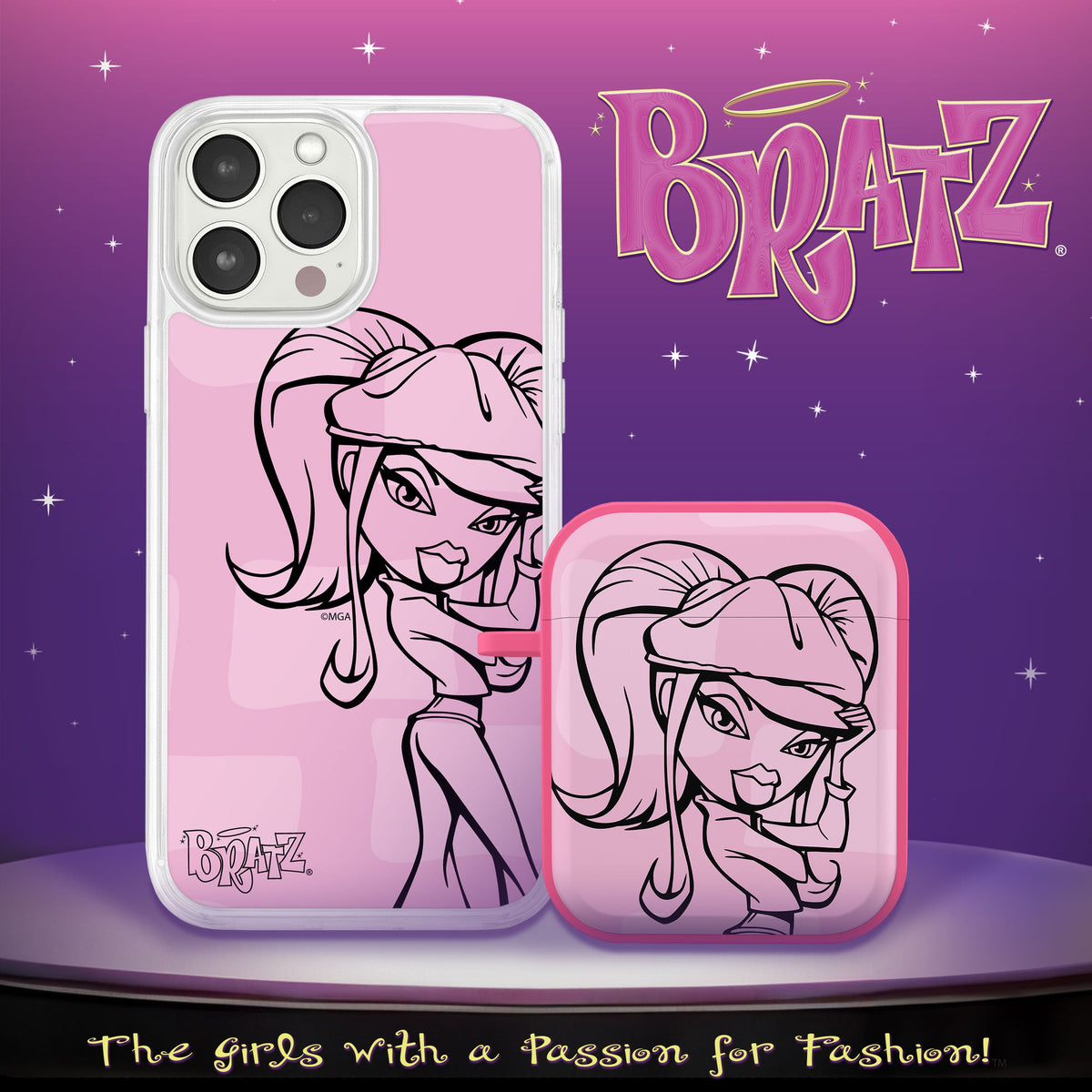 Bratz® Passion For Fashion HD Apple iPhone 13 Mag-Safe Phone Case and AirPods Gen 1 & 2 Combo Package