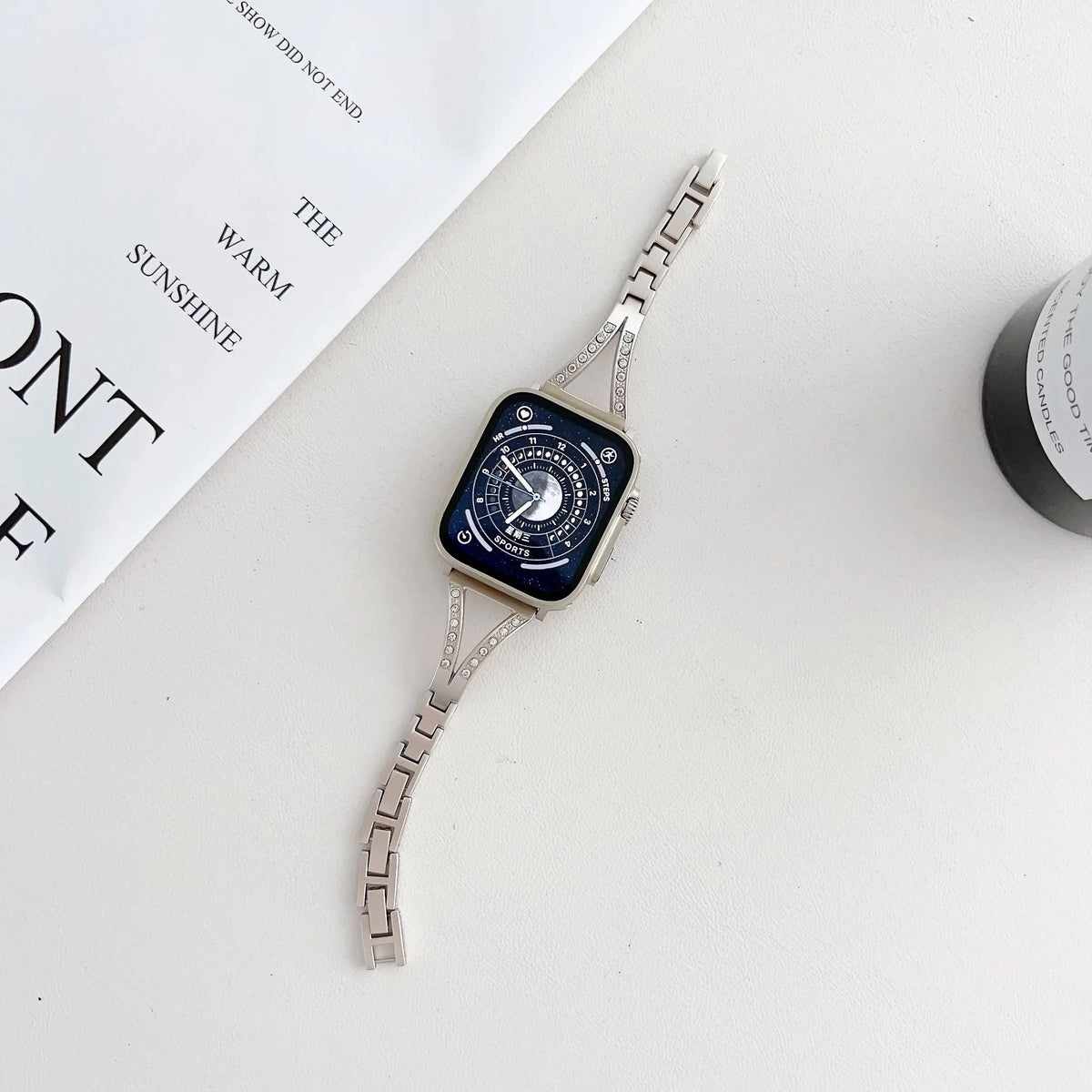 Bracelet Apple Watch en acier inoxydable Starlight