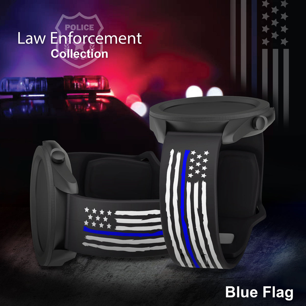 Law Enforcement HD Watchband for Samsung, Garmin, Fossil, and More for Samsung, Garmin, Fossil, and More