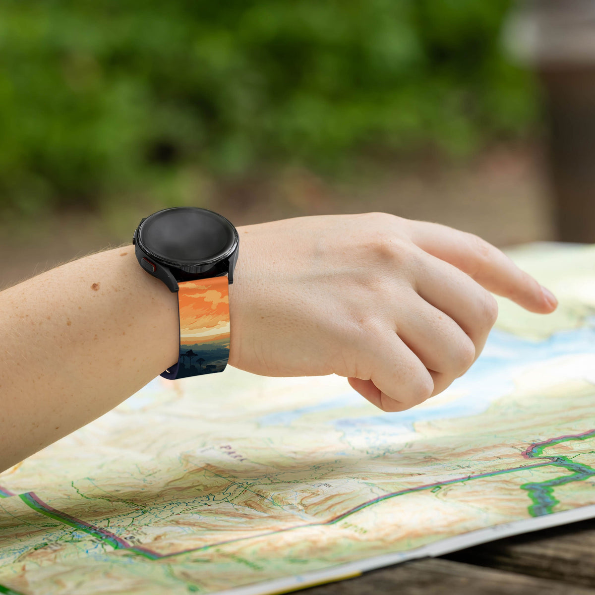 National Parks Hawaii Volcanoes HD  Watchband for Samsung, Garmin, Fossil, and More