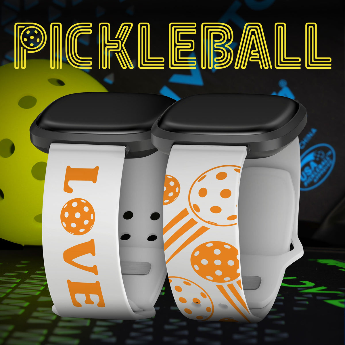 Pickleball Brights HD Fitbit Versa 3 & Sense 1 Watch Band