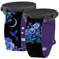 Episodic Drawing Enchanted Collection HD Watchband for Samsung, Garmin, Fossil, and More - Arleathercraft Violet Flowers / 20mm / Short