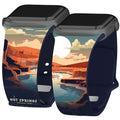National Parks Hot Springs HD Apple Watch Band - Arleathercraft 42/44/45/49mm(46mm Series 10) / Short