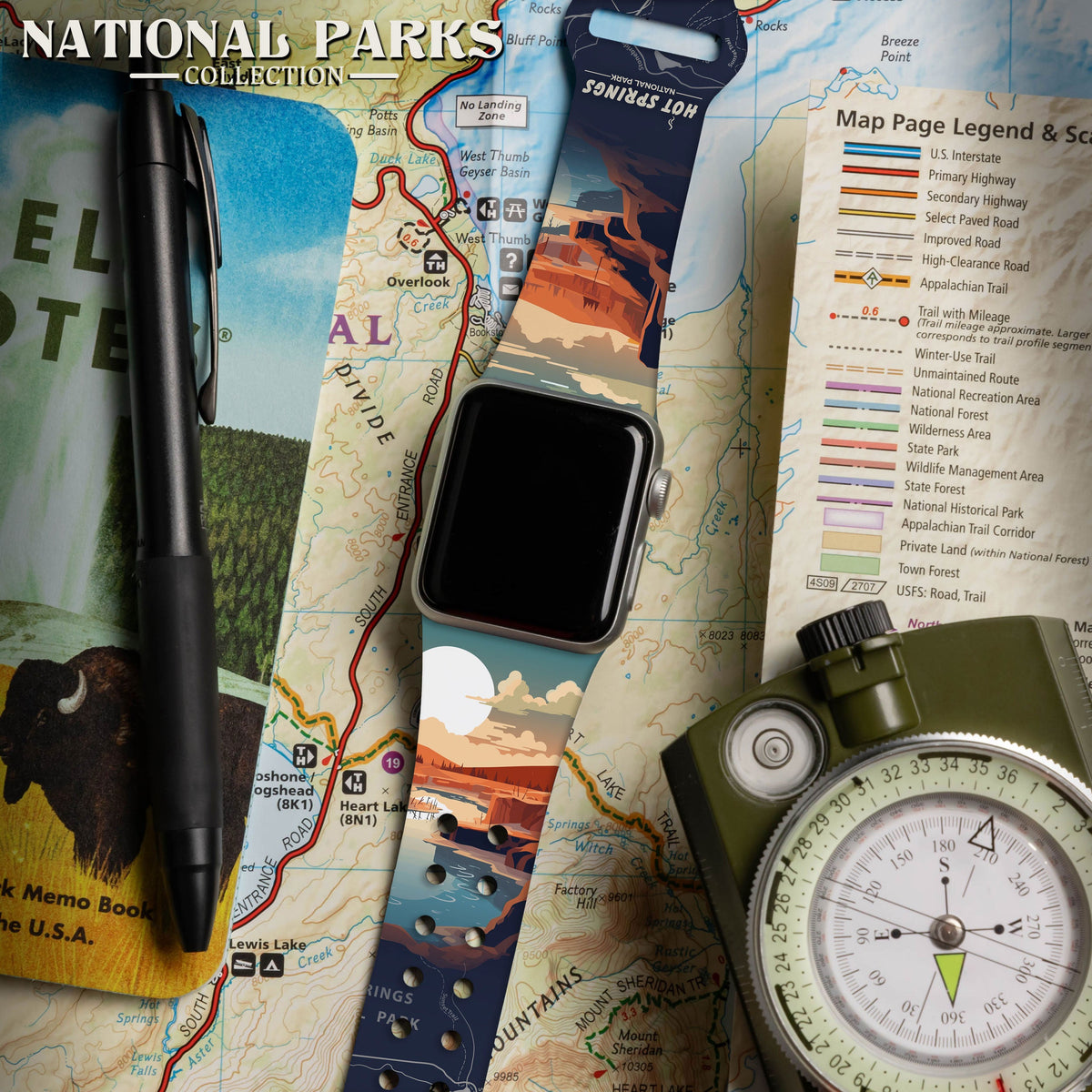 National Parks Hot Springs HD Fitbit Versa 3 & Sense 1 Watch Band
