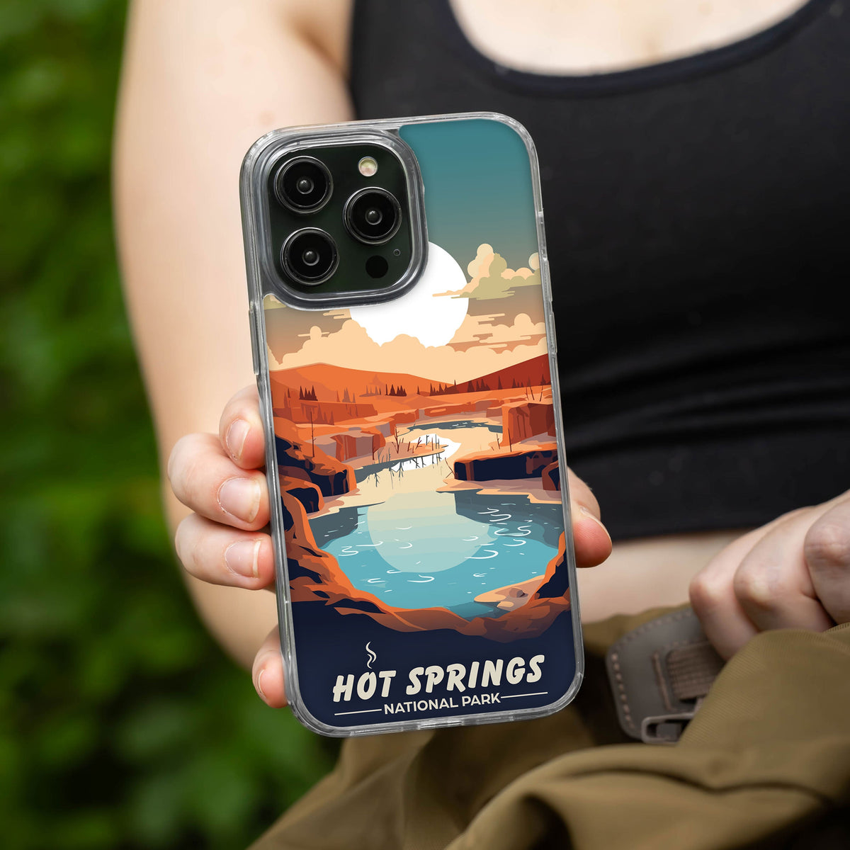 National Parks Hot Springs HD Apple iPhone 11 Series Phone Case