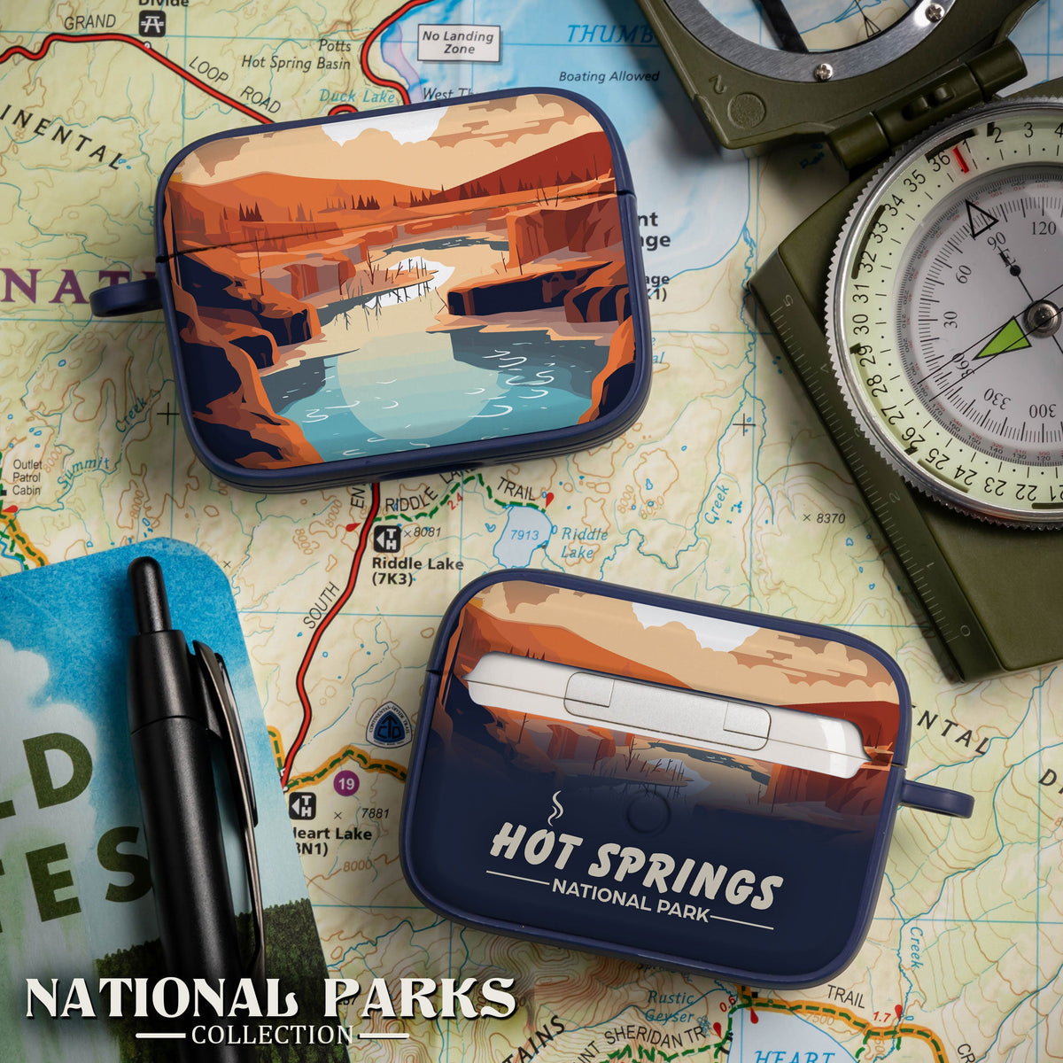 National Parks Hot Springs HDX Apple Airpods Pro 1 & 2 Case Cover
