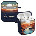 National Parks Hot Springs HDX Apple Airpods Gen 1 & 2 Case Cover - Arleathercraft Hot Springs