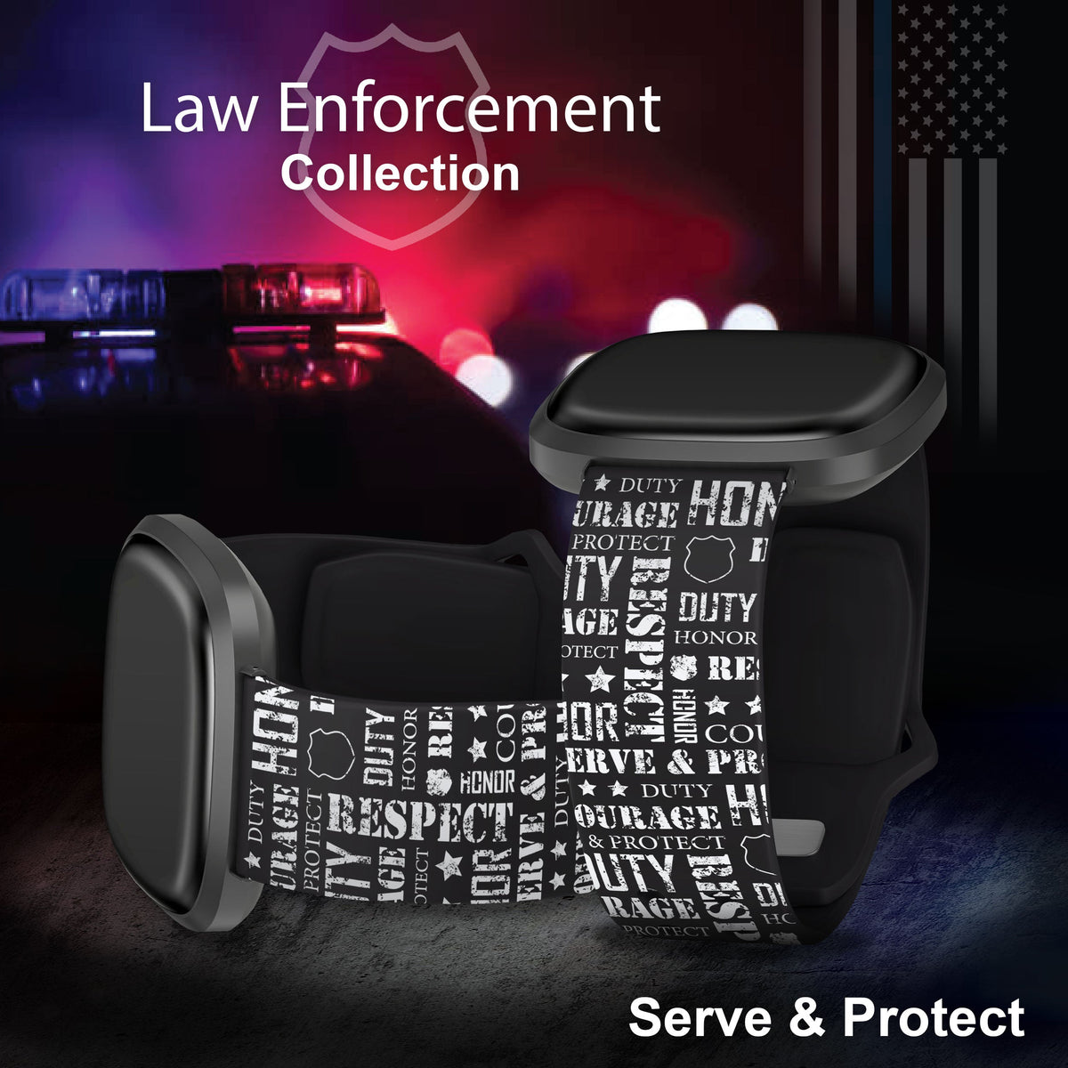 Law Enforcement HD Fitbit Versa 3 and Sense 1 Watch Band
