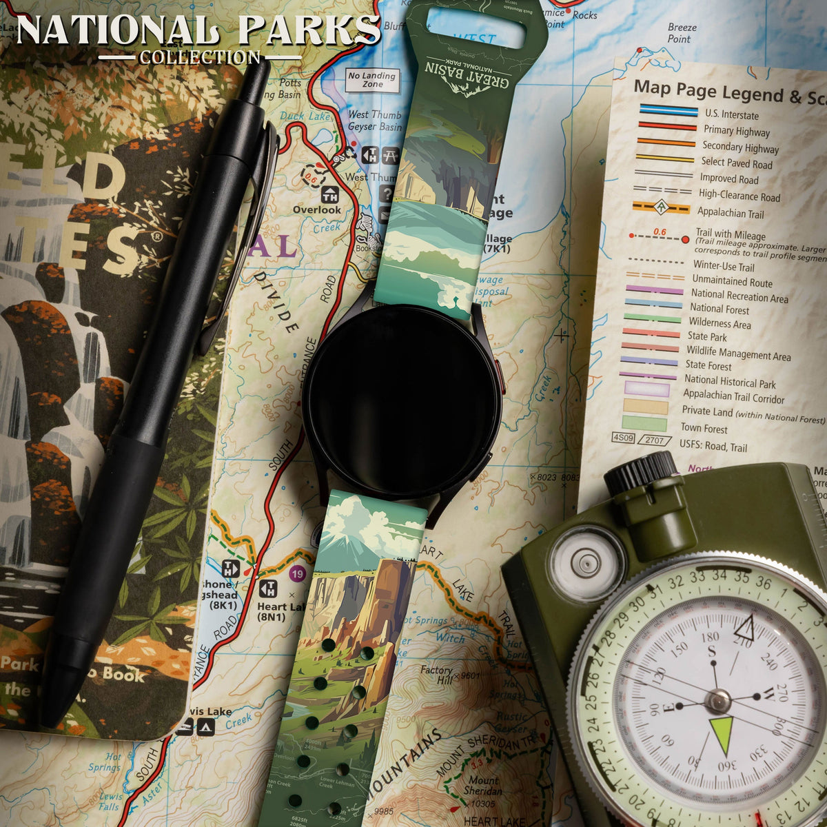 National Parks Great Basin HD  Watchband for Samsung, Garmin, Fossil, and More