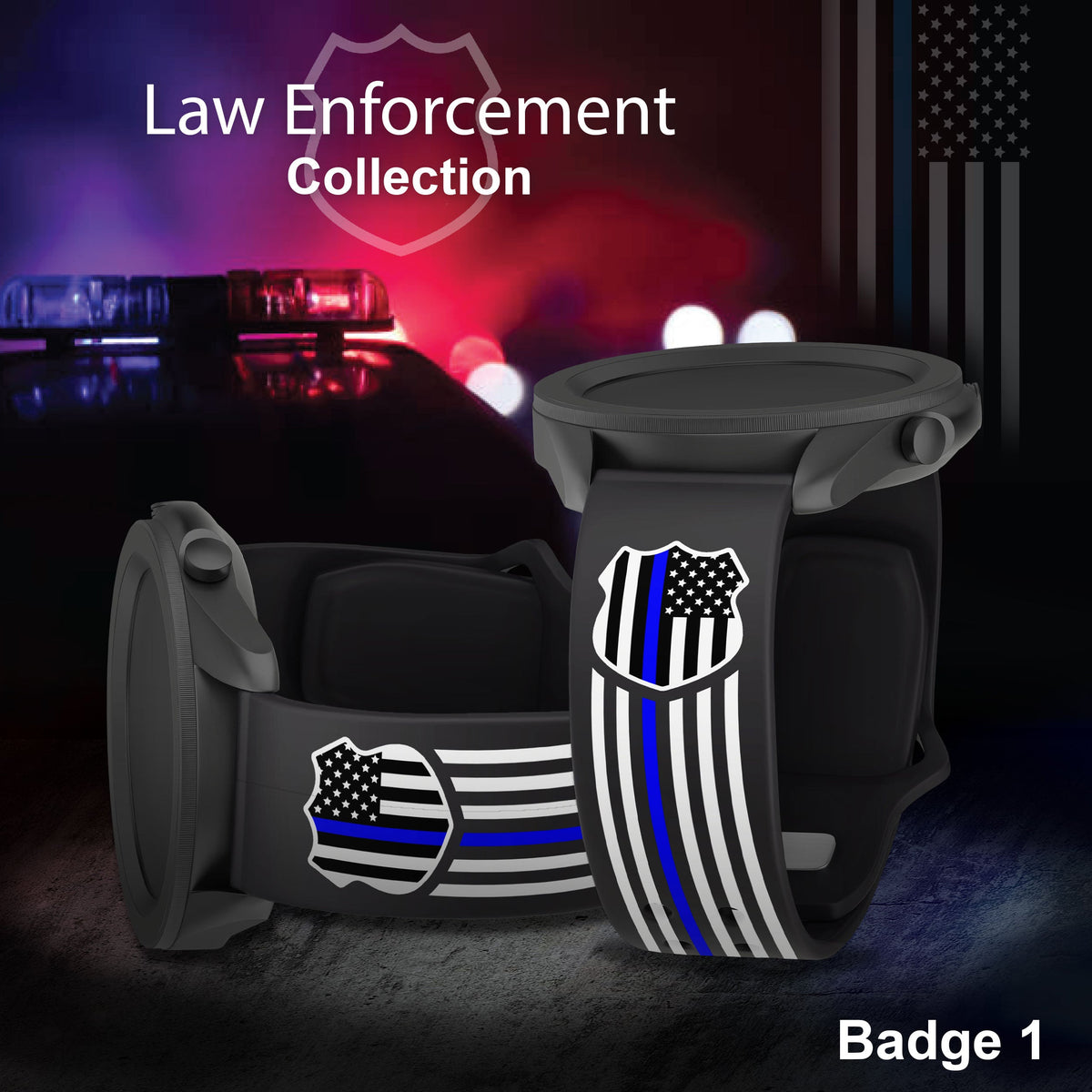 Law Enforcement HD Watchband for Samsung, Garmin, Fossil, and More for Samsung, Garmin, Fossil, and More