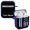 Law Enforcement HDX Apple AirPods Gen 1 & 2 Case Cover - Arleathercraft Blue Flag