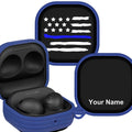 Law Enforcement HDX Samsung Galaxy Buds Pro & Buds Live Case Cover - Arleathercraft Blue Flag