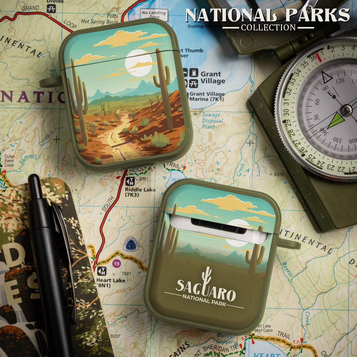 National Parks Saguaro HDX Apple Airpods Gen 1 & 2 Case Cover