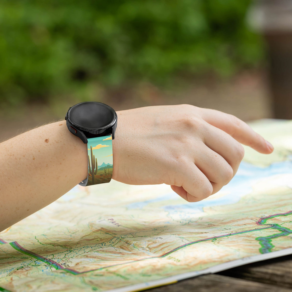 National Parks Saguaro HD  Watchband for Samsung, Garmin, Fossil, and More