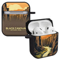 National Parks Black Canyon HDX Apple Airpods Gen 1 & 2 Case Cover - Arleathercraft Black Canyon