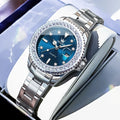 Women's Crystal Bezel 34mm Stainless Watch