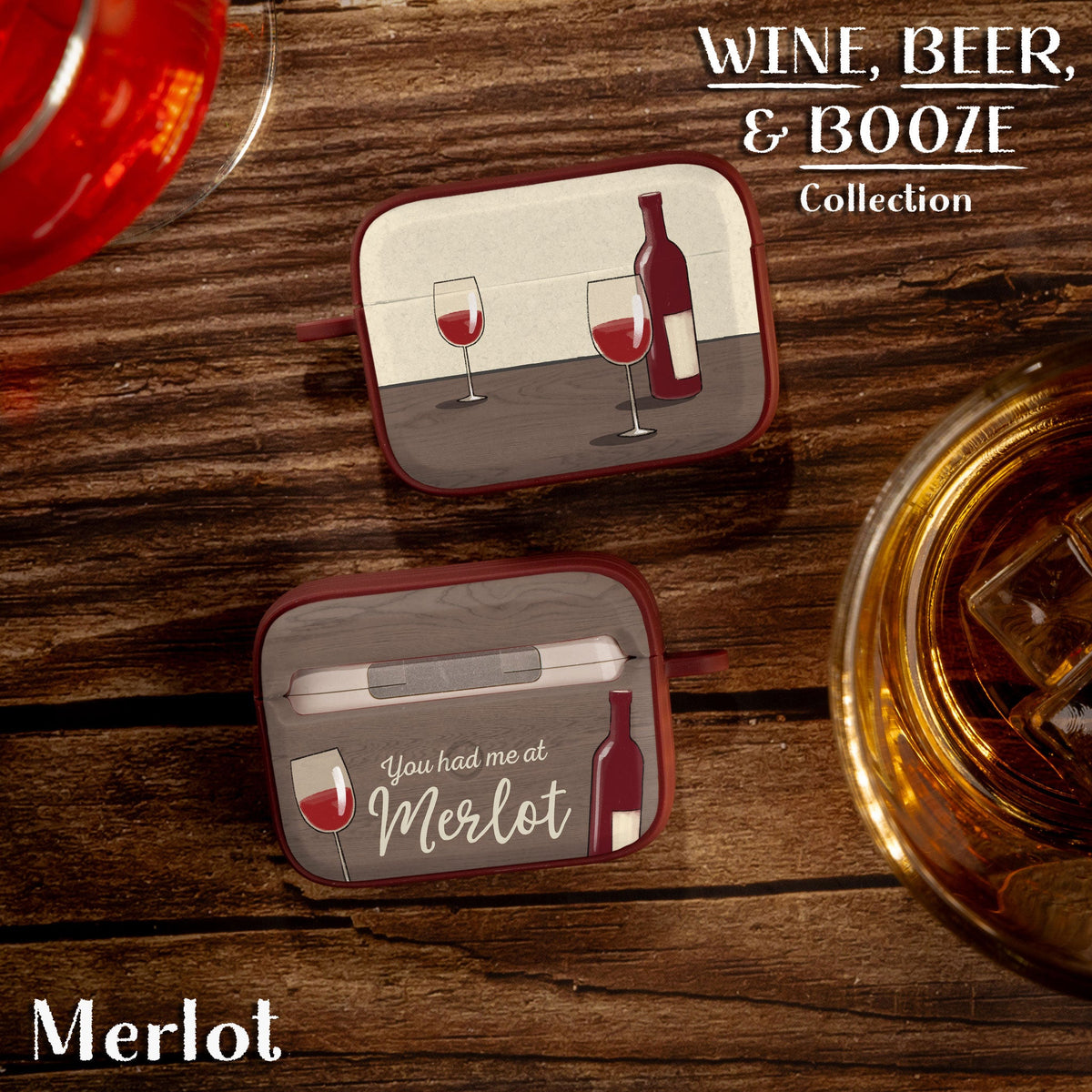 Wine, Beer, & Booze HDX Apple AirPods Pro 1 & 2 Case Cover