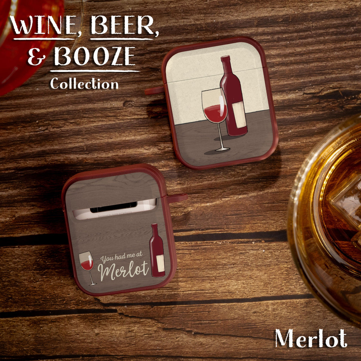 Wine, Beer, & Booze HDX Apple AirPods Gen 1 & 2 Case Cover