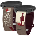 Wine, Beer, & Booze HD Watchband for Samsung, Garmin, Fossil, and More - Arleathercraft Merlot / 20mm / Short