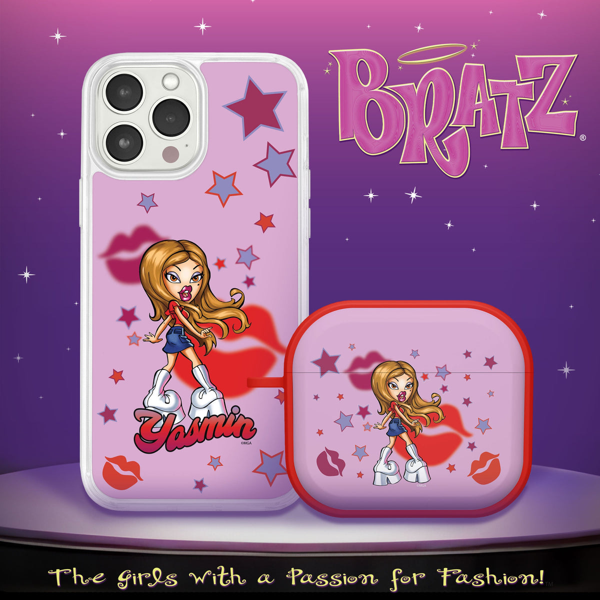 Bratz® Passion For Fashion HD Apple iPhone 14 Mag-Safe Phone Case and AirPods Gen 3 Combo Package