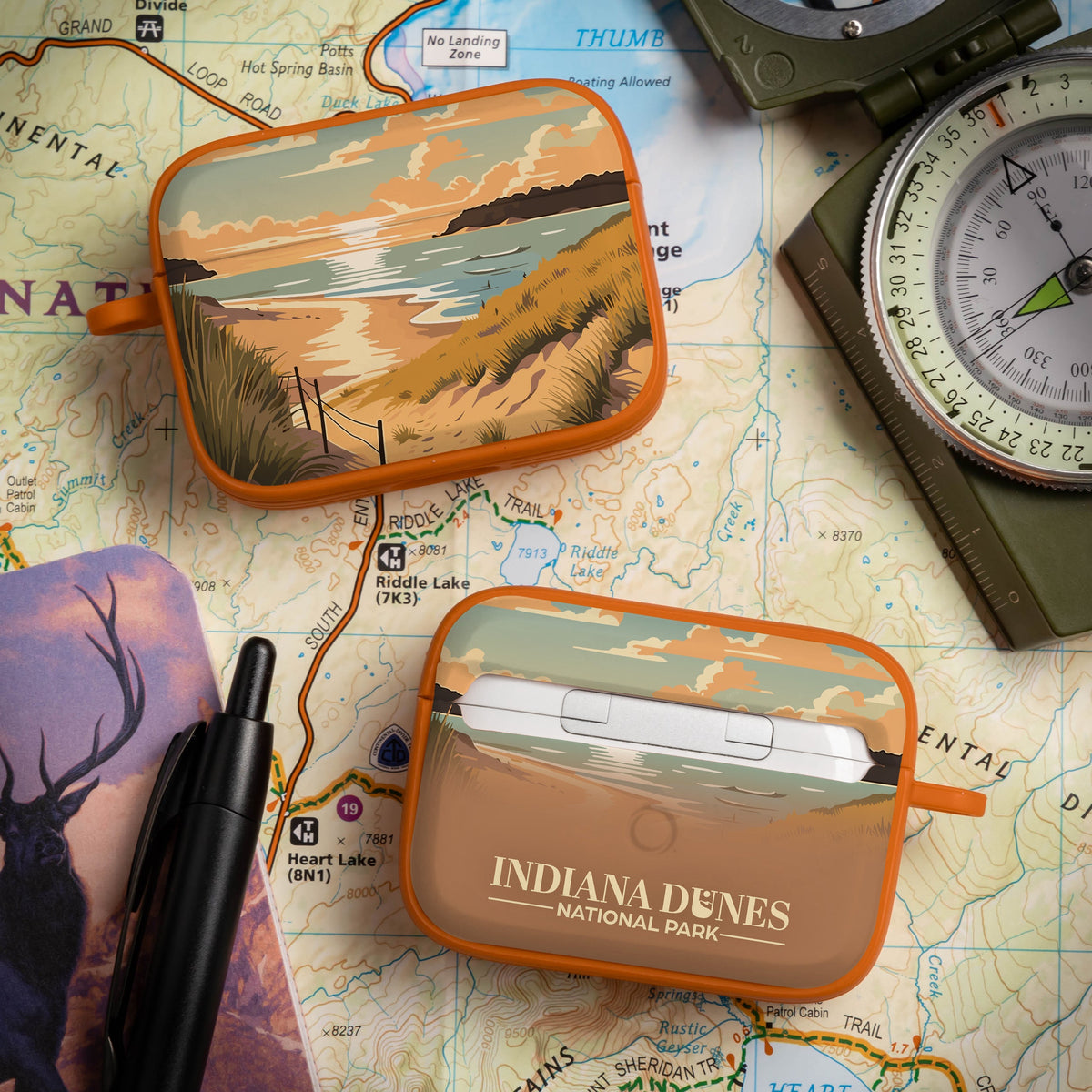 National Parks Indiana Dunes HDX Apple Airpods Pro 1 & 2 Case Cover