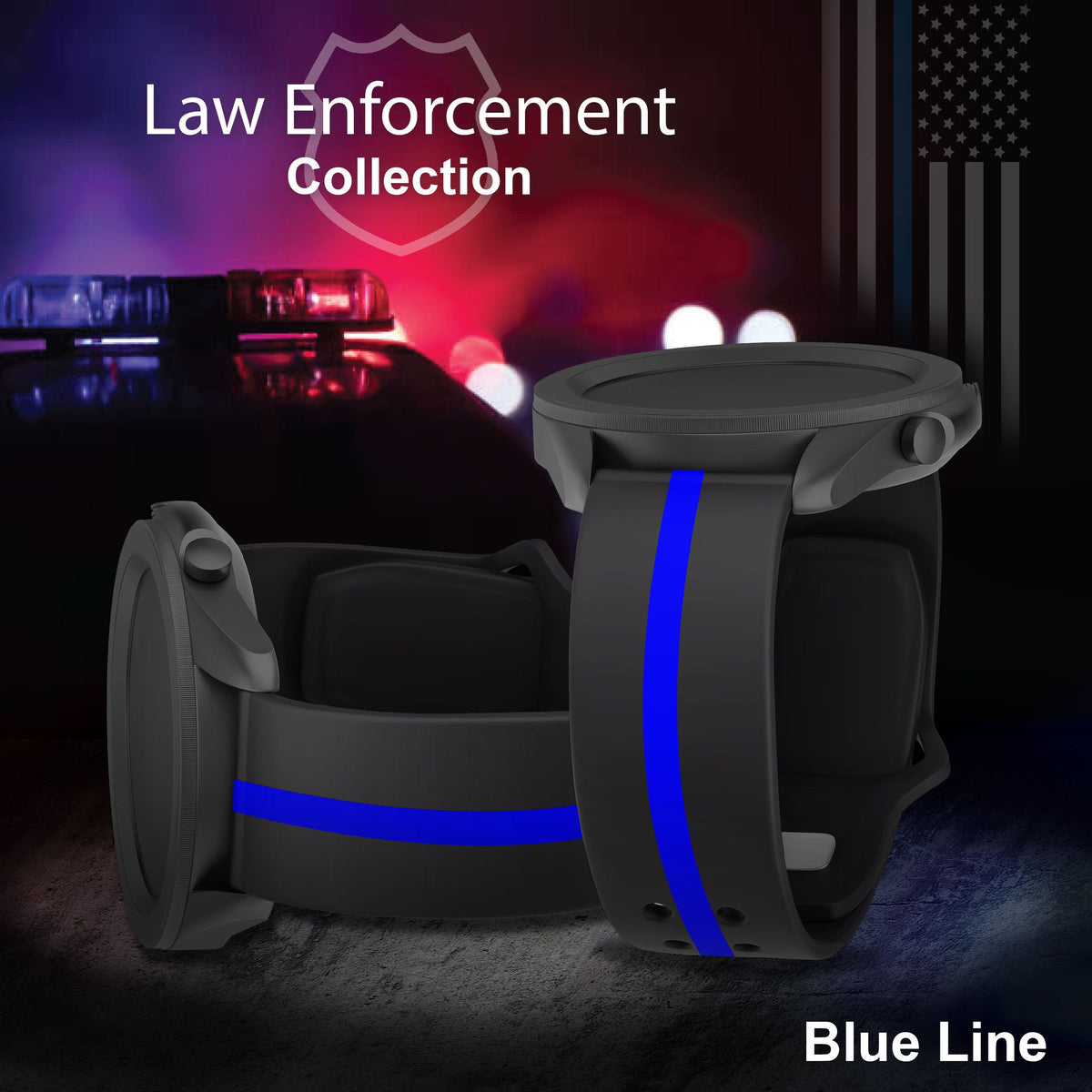 Law Enforcement HD Watchband for Samsung, Garmin, Fossil, and More for Samsung, Garmin, Fossil, and More