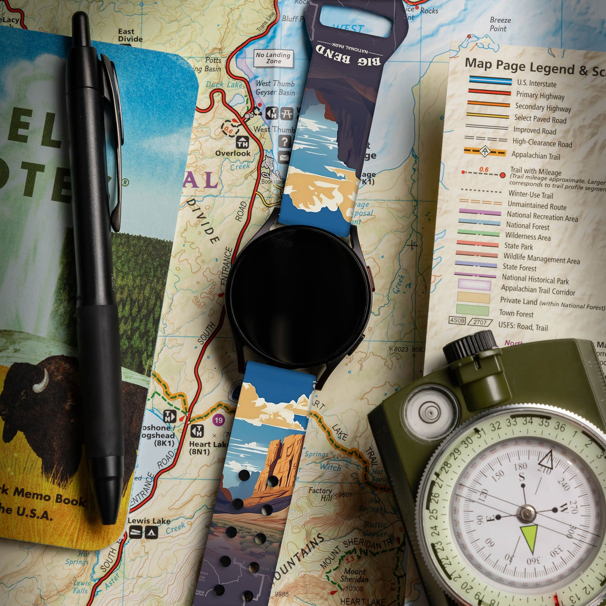 National Parks Big Bend HD  Watchband for Samsung, Garmin, Fossil, and More