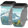 National Parks Grand Teton HD Apple Watch Band - Arleathercraft 42/44/45/49mm(46mm Series 10) / Short
