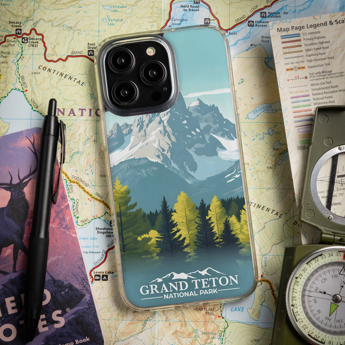 National Parks Grand Teton HD Apple iPhone 15 Series Mag-Safe Phone Case