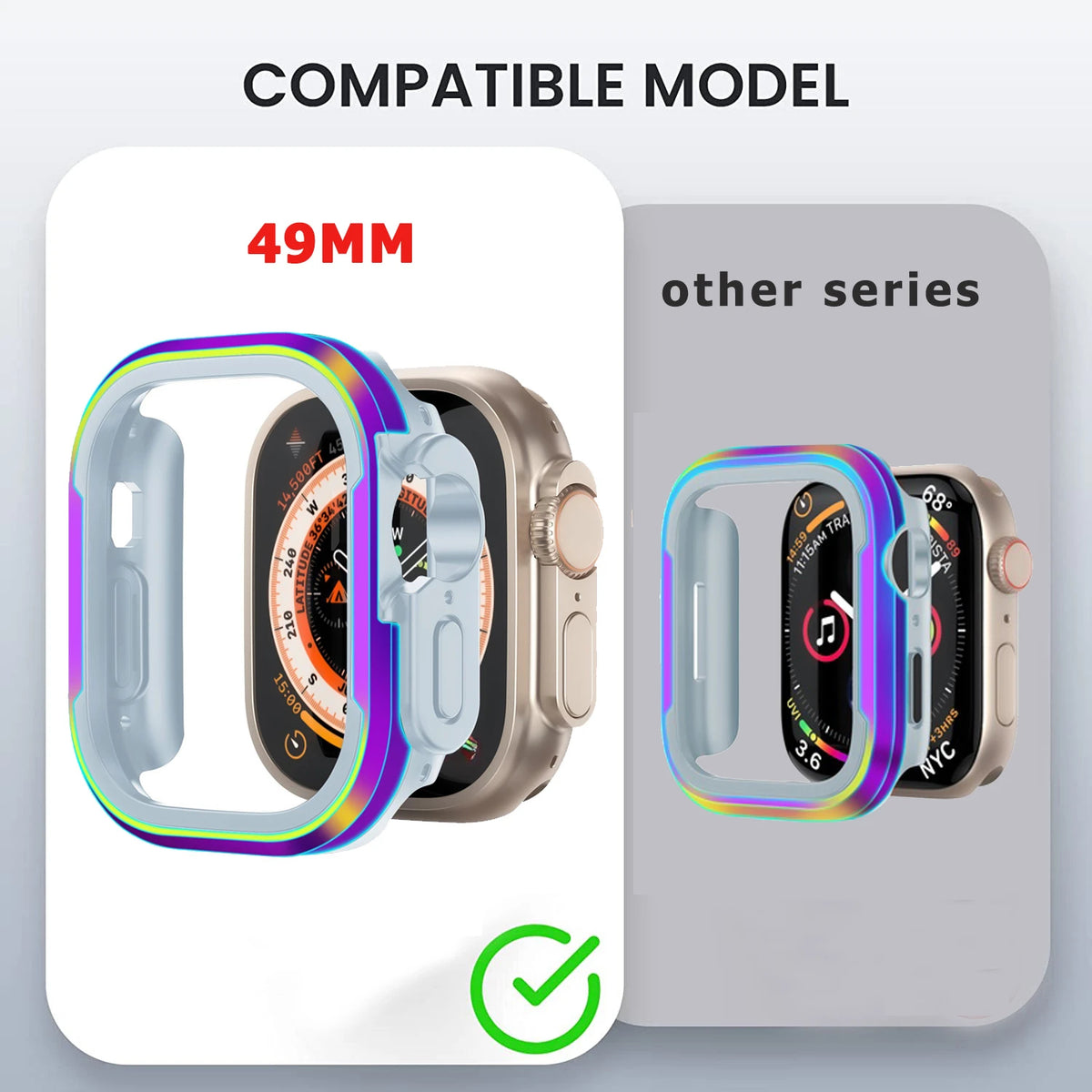 Aluminum Alloy Case for Apple Watch ultra 2 Series 9 8 7 6 5 4 3 2 1 SE