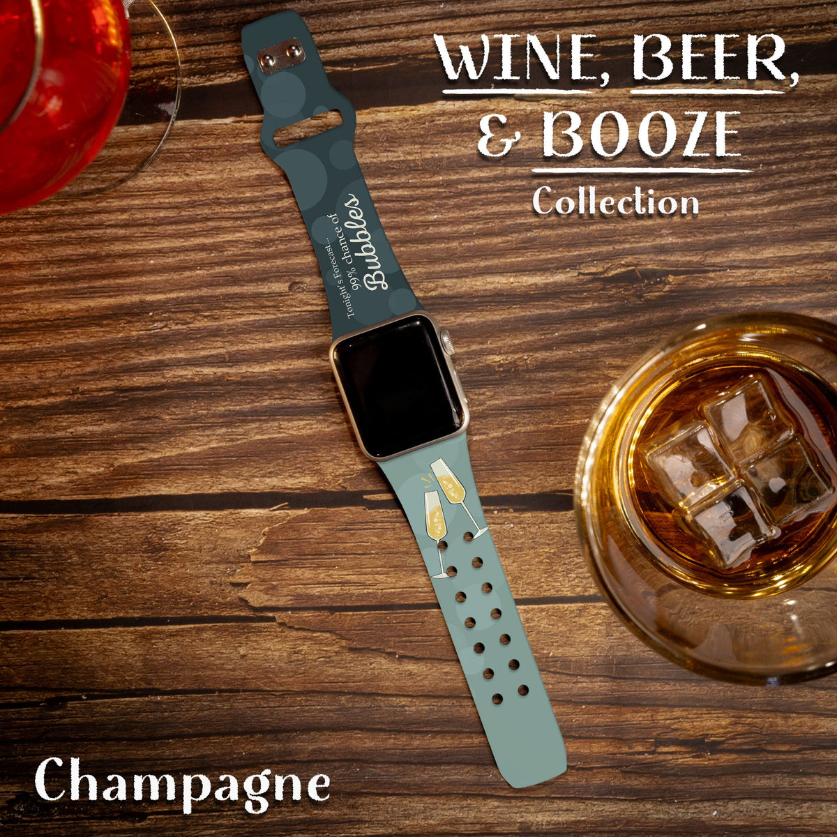 Wine, Beer, & Booze HD Apple Watch Band