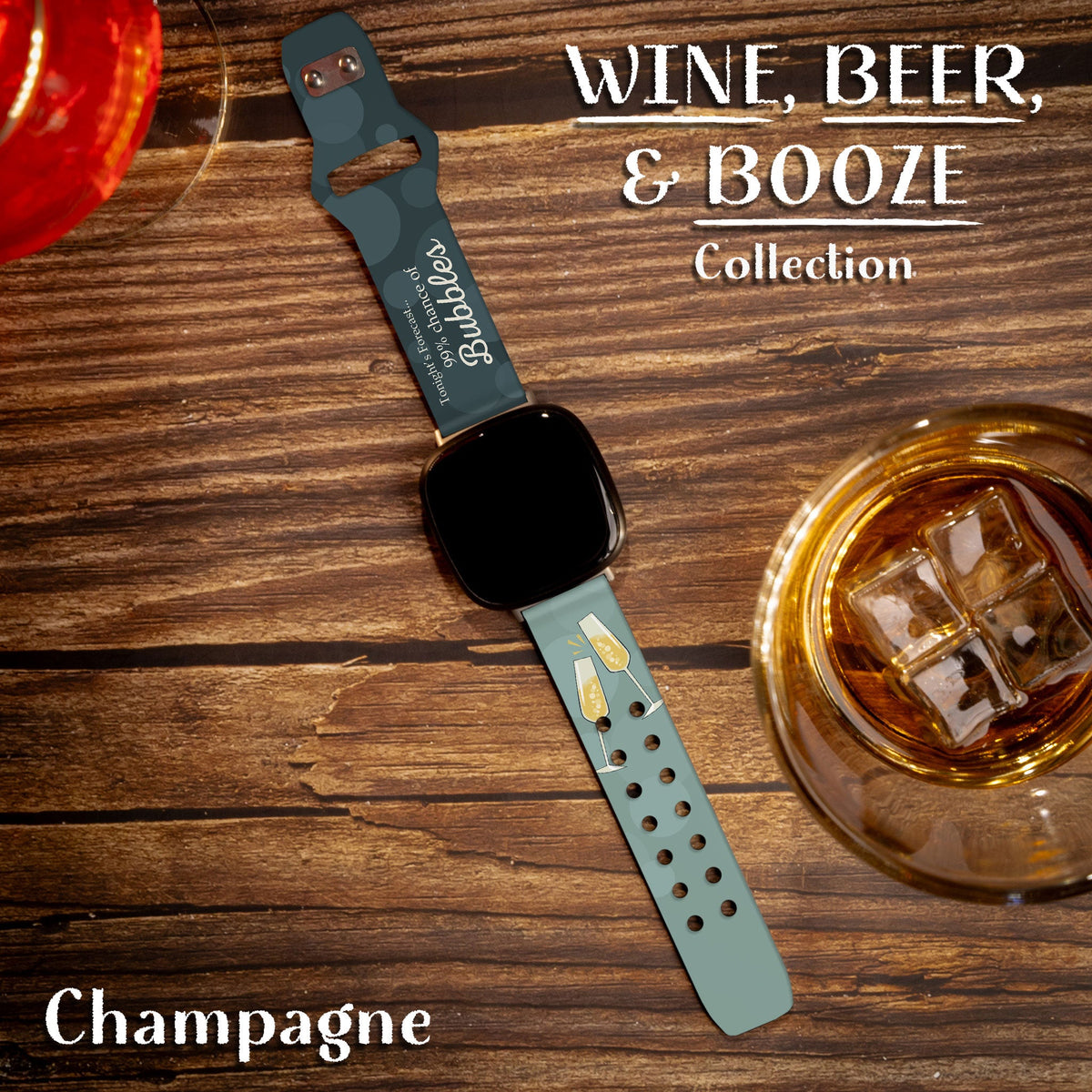 Wine, Beer, & Booze HD Fitbit Versa 3 & Sense 1 Watch Band