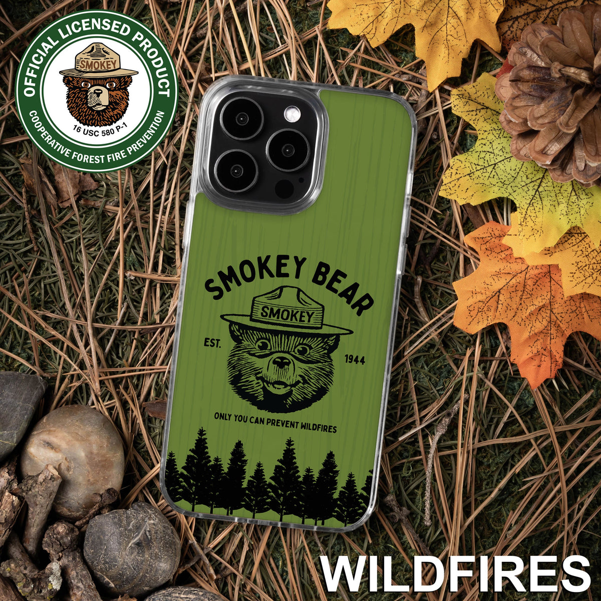 Smokey Bear Classic HD Apple iPhone 14 Series Mag-Safe Phone Case