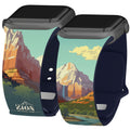 National Parks Zion HD Apple Watch Band - Arleathercraft 42/44/45/49mm(46mm Series 10) / Short