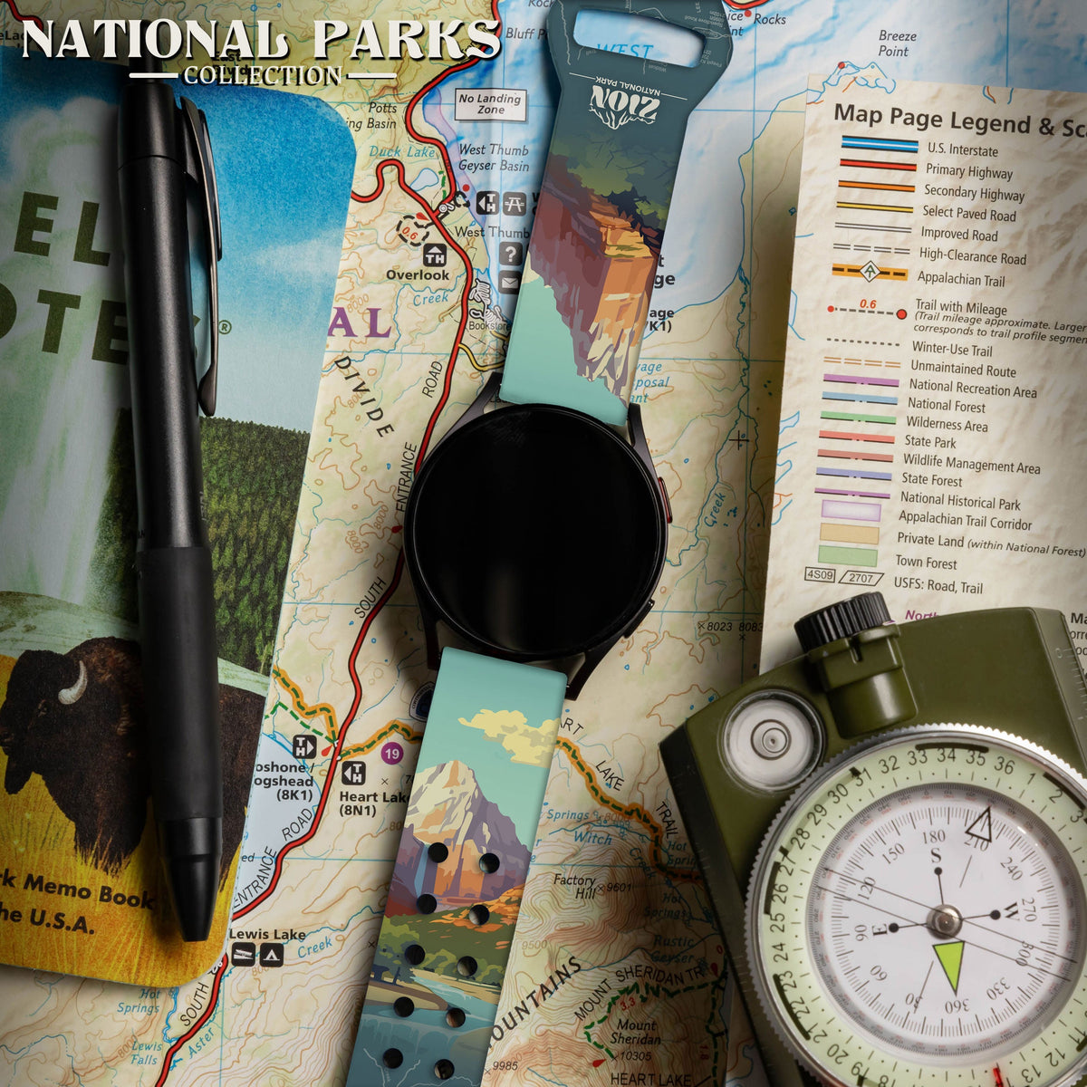 National Parks Zion HD  Watchband for Samsung, Garmin, Fossil, and More