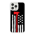 Firefighter HD Apple iPhone 12 Mag-Safe Phone Case - Arleathercraft Axe Flag / iPhone 12