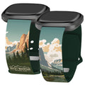 National Parks Rocky Mountain HD Fitbit Versa 3 & Sense 1 Watch Band - Arleathercraft Short