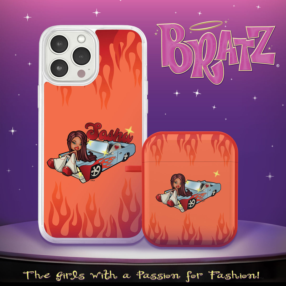 Bratz® Passion For Fashion HD Apple iPhone 14 Mag-Safe Phone Case and AirPods Gen 1 & 2 Combo Package