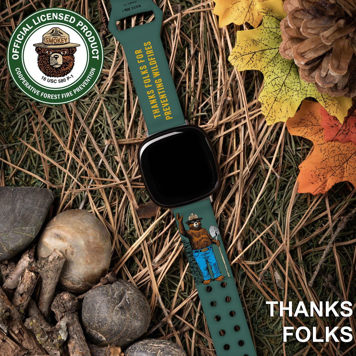 Smokey Bear Classic HD Fitbit Versa 3 & Sense Watch Band