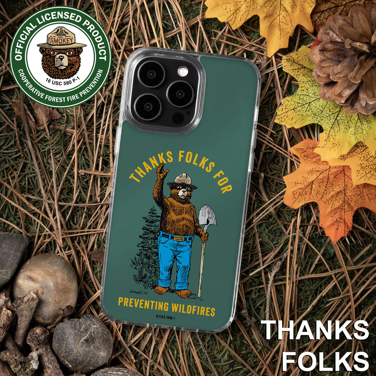 Smokey Bear Classic HD Apple iPhone 15 Series Mag-Safe Phone Case