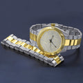 42mm CZ Stainless Steel Pave Watch With Metal Bracelet