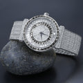 44mm CZ Iced Out Alloy Watch Baguette Pave Sparkle Style