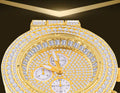 44mm Cz Iced Out Hip Hop Alloy Link Bracelet Watch Style