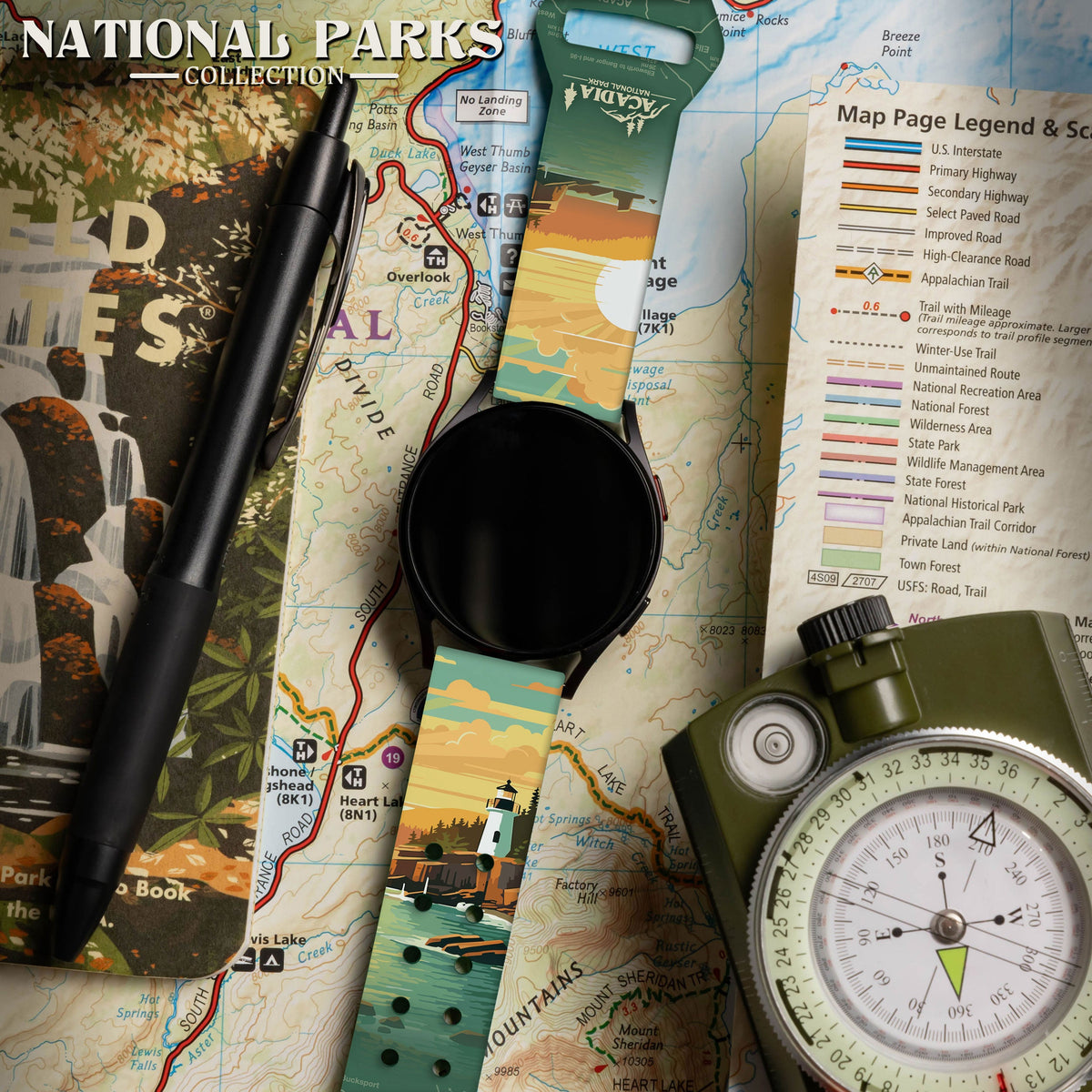 National Parks Acadia HD  Watchband for Samsung, Garmin, Fossil, and More