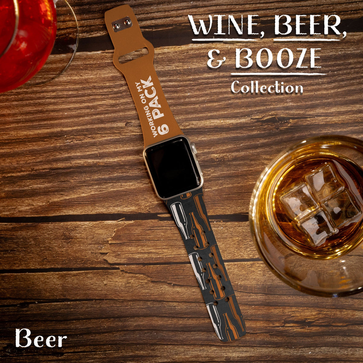 Wine, Beer, & Booze HD Apple Watch Band