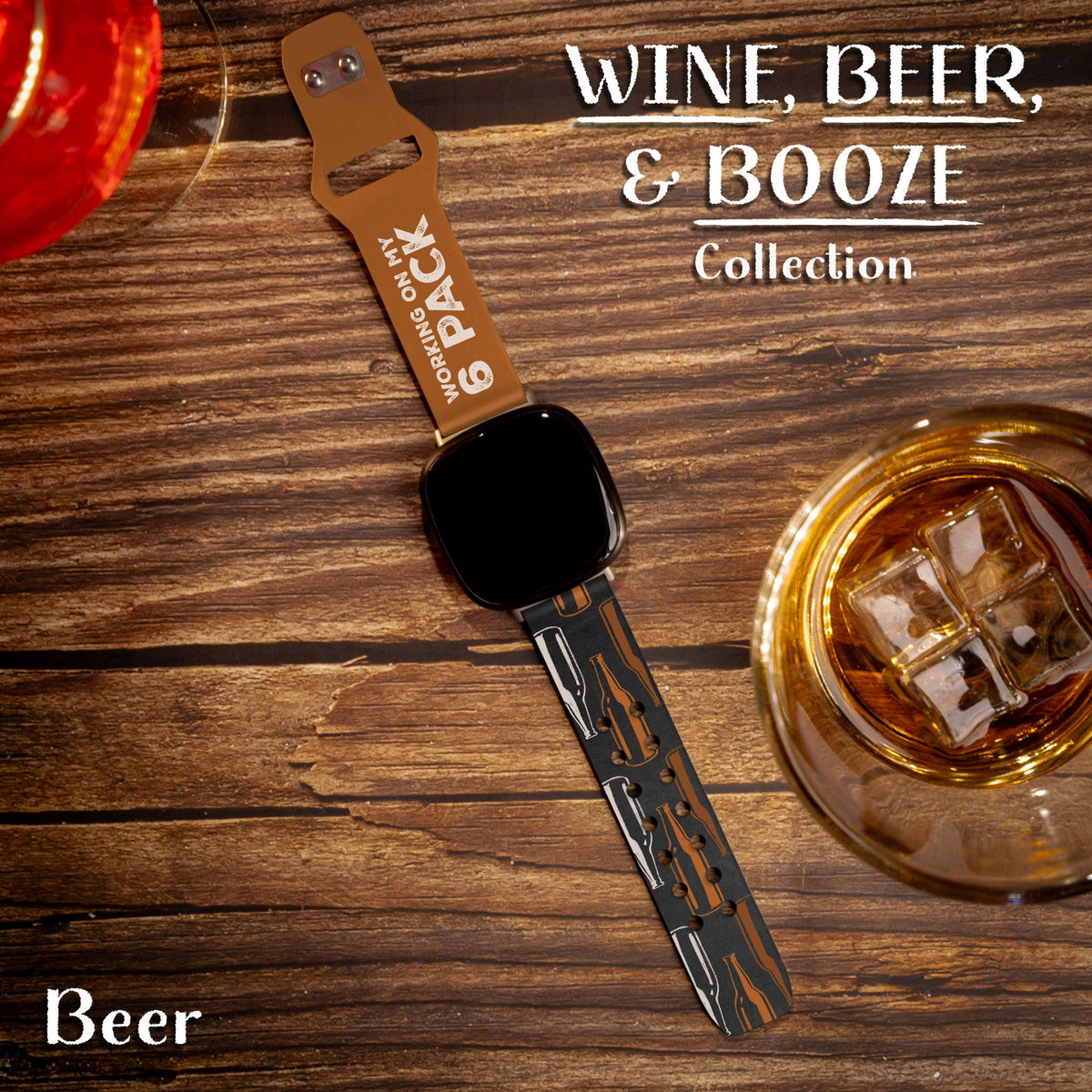 Wine, Beer, & Booze HD Fitbit Versa 3 & Sense 1 Watch Band